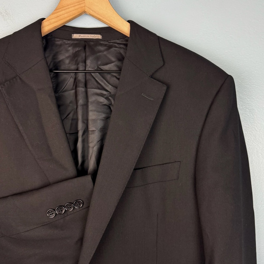 Canali Mens 34R Black Travel Water Resistant Wool Two Button Blazer Sport Coat